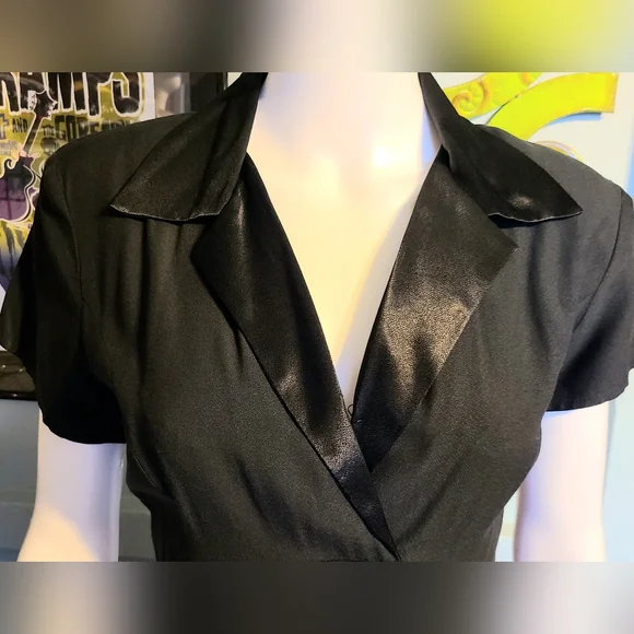 90's Does 40's Harlow Hollywood Glamorous Satin Look Maxi Dress Size 10 - Picture 7 of 16